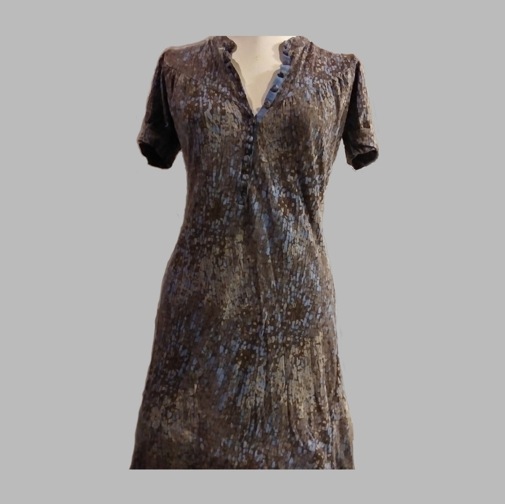 DKNY button up collar shift dress knee length xs